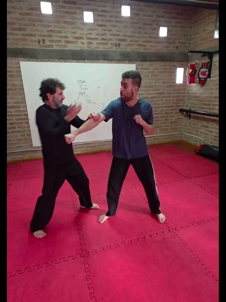 Un momento del entrenamiento de artes marciales